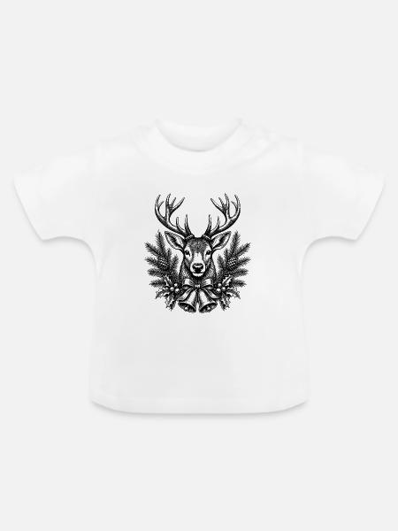 Weihnachten Hirsch - Baby Bio-T-Shirt mit Rundhals - Weiß