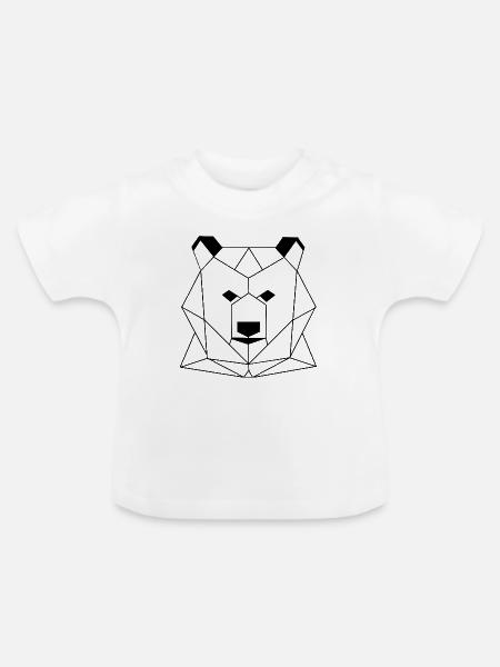 Bär Geometrie - Baby Bio-T-Shirt mit Rundhals - Weiß