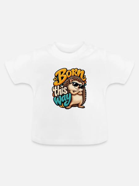Igel - Baby Bio-T-Shirt mit Rundhals - Weiß
