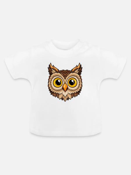 Eulenaugen PopArt Flair - Baby Bio-T-Shirt mit Rundhals - Weiß
