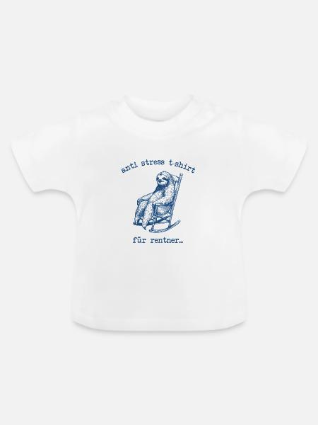 Anti-Stress-Trägheit - Baby Bio-T-Shirt mit Rundhals - Weiß