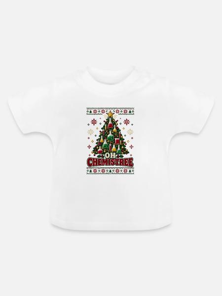 Oh Chemistree Science Christmas - Baby Bio-T-Shirt mit Rundhals - Weiß