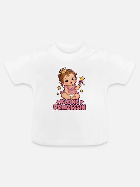 Kleine Prinzessin Baby - Baby Bio-T-Shirt mit Rundhals - Weiß