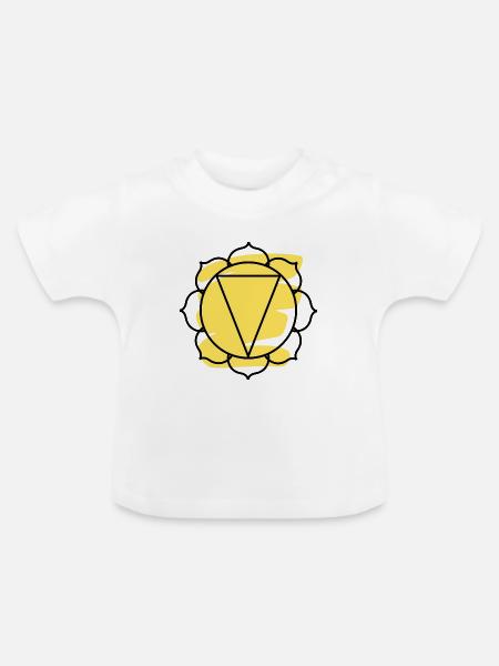 CHAKRA Manipura - Baby Bio-T-Shirt mit Rundhals - Weiß