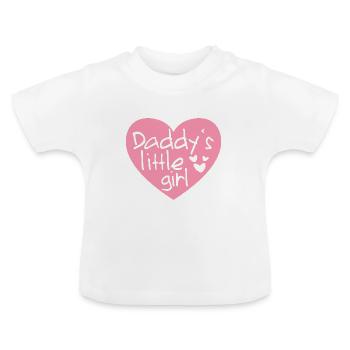 Daddy's Little Girl - Daddy's Little Girl Pink - Baby Organic T-Shirt with Round Neck - white - Front