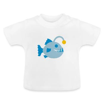 Fisch Anglerfisch Tiefsee Biolumineszenz Symbol - Baby Bio-T-Shirt mit Rundhals - Weiß - Vorne