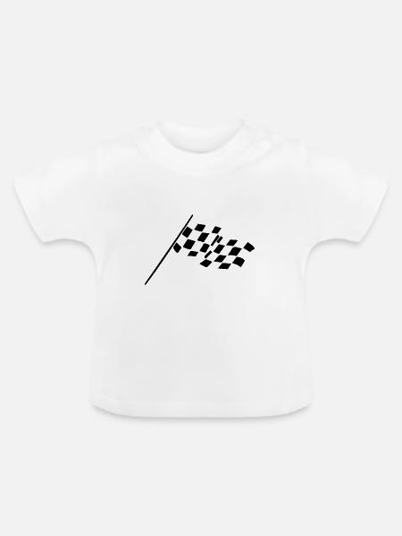 Zielflagge - Baby Bio-T-Shirt mit Rundhals - Weiß