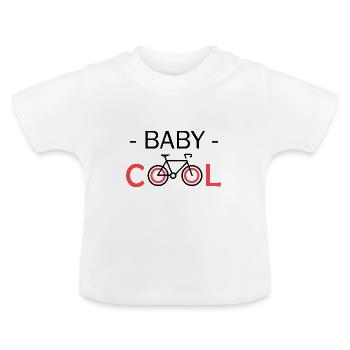 Fahrrad Baby cool Vater und Sohn Radfahrer Fahrrad - Baby Bio-T-Shirt mit Rundhals - Weiß - Vorne