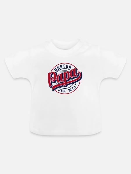 Bester Papa der Welt - Baby Bio-T-Shirt mit Rundhals - Weiß