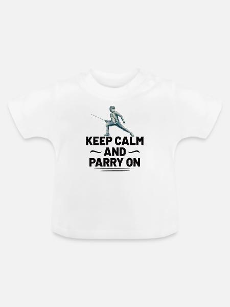Fencing Fencer Fence - Baby Bio-T-Shirt mit Rundhals - Weiß