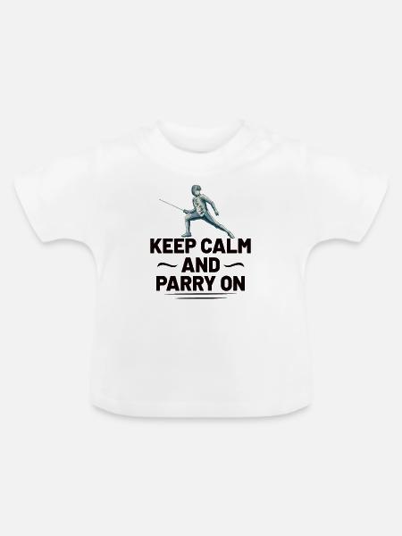 Fencing Fencer Fence - Baby Bio-T-Shirt mit Rundhals - Weiß