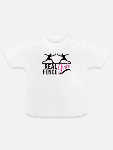 Female Fencing Girl Fencer Fence - Baby Bio-T-Shirt mit Rundhals - Weiß