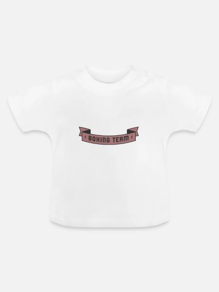 Boxing Team - Baby Bio-T-Shirt mit Rundhals - Weiß