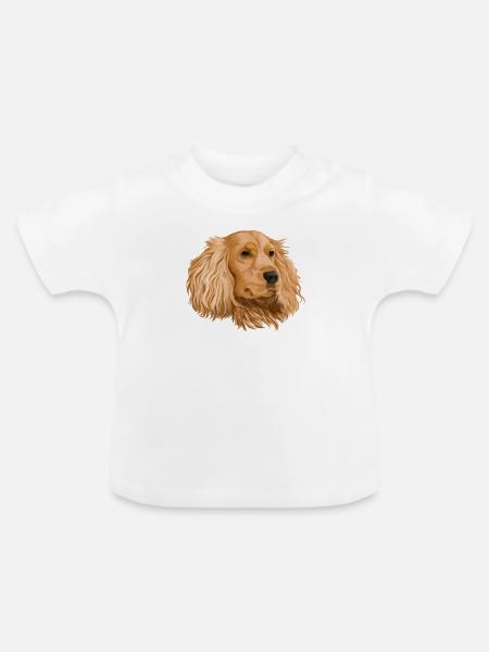 Cocker Spaniel - Baby Bio-T-Shirt mit Rundhals - Weiß