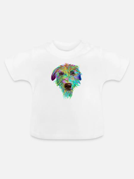 Scottish Deerhound Hund - Baby Bio-T-Shirt mit Rundhals - Weiß
