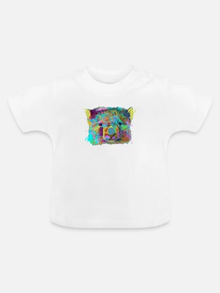 Splash Wombat - Baby Bio-T-Shirt mit Rundhals - Weiß