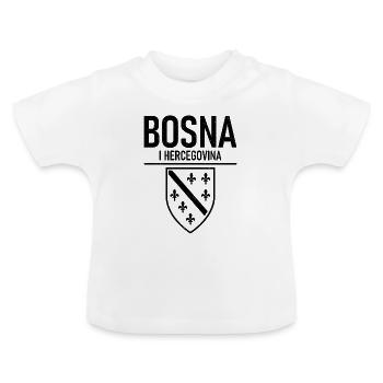 Bosna I Hercegovina Heimat Wappen - Baby Bio-T-Shirt mit Rundhals - Weiß - Vorne