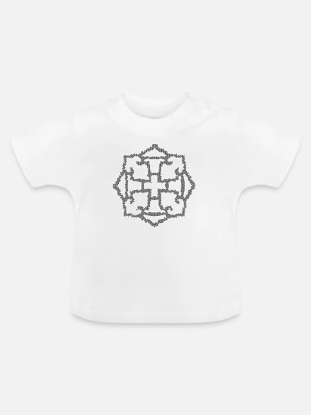 Mosaik Mandala - Baby Bio-T-Shirt mit Rundhals - Weiß