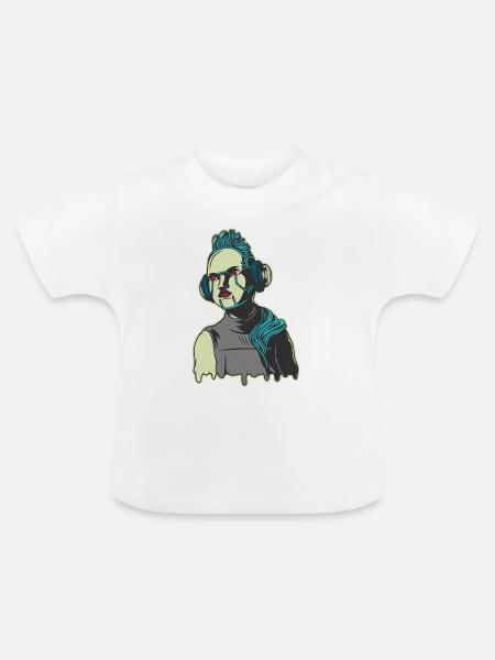 Roboter - Baby Bio-T-Shirt mit Rundhals - Weiß