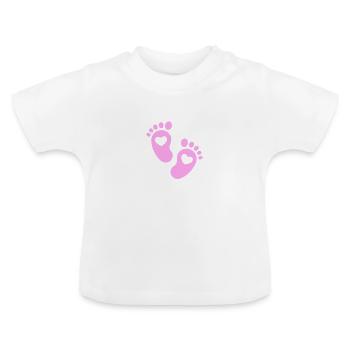 C’est une fille - T-shirt bio col rond Bébé - blanc - Devant