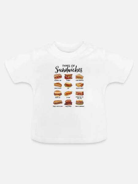 Lecker Sandwiches - Baby Bio-T-Shirt mit Rundhals - Weiß