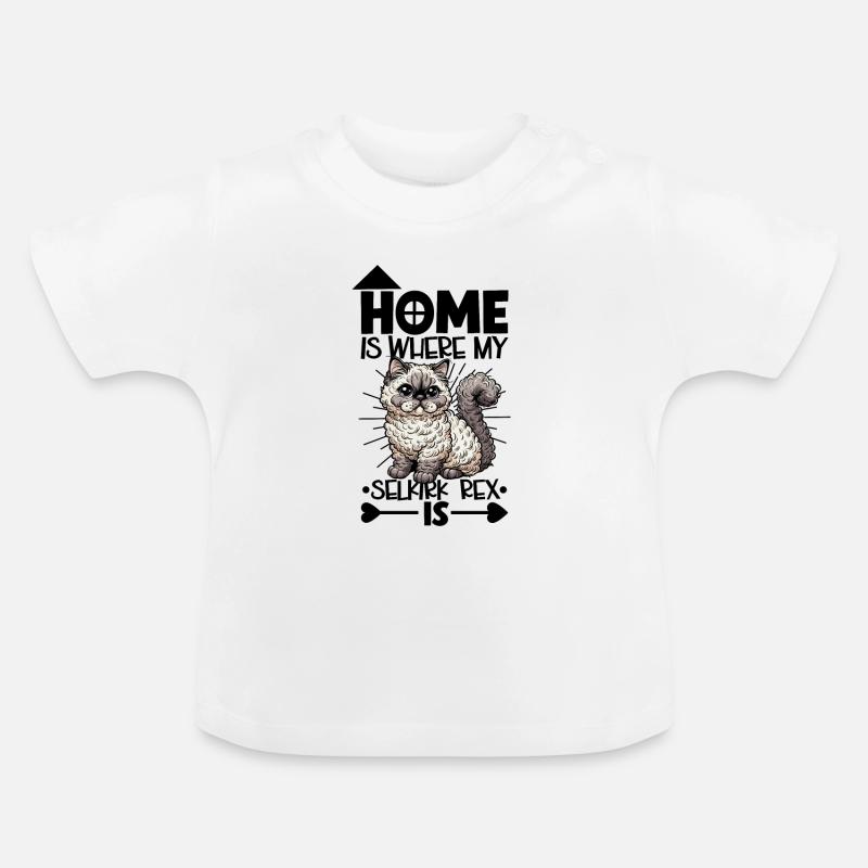 Accueil - Selkirk Rex - T-shirt bio col rond Bébé - blanc