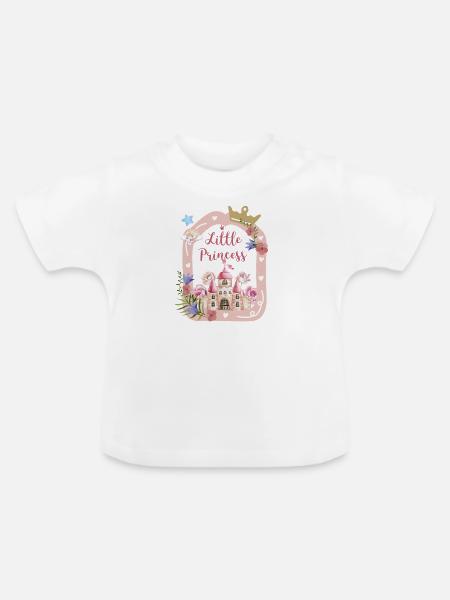 princesse castle and roses - Baby Bio-T-Shirt mit Rundhals - Weiß