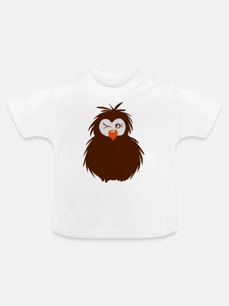kleine zwinkernde Eule - Baby Bio-T-Shirt mit Rundhals - Weiß