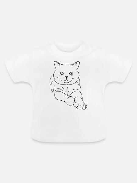 britishshorthair - Baby Bio-T-Shirt mit Rundhals - Weiß