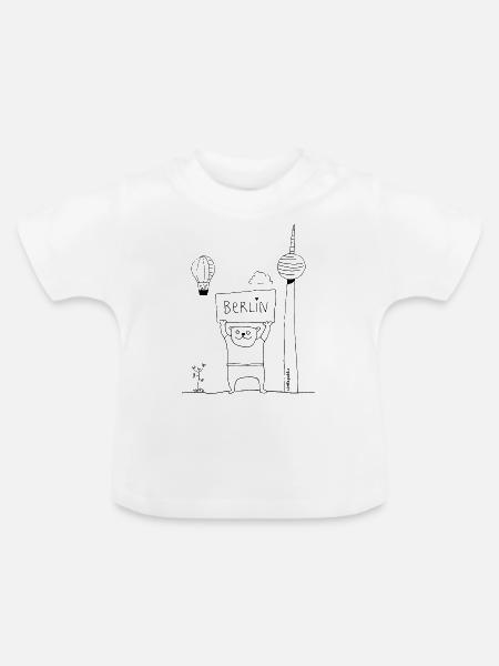 Berliner Bär | zum Ausmalen | littlepublic - Baby Bio-T-Shirt mit Rundhals - Weiß