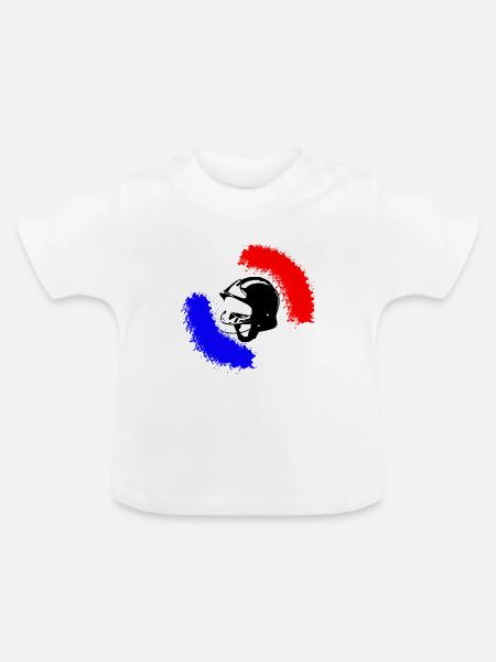 Feuerwehrmann in Frankreich - Baby Bio-T-Shirt mit Rundhals - Weiß
