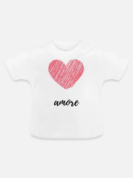 Amore - Baby Bio-T-Shirt mit Rundhals - Weiß