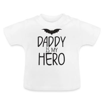 Le meilleur papa, papa mon super-héros - T-shirt bio col rond Bébé - blanc - Devant