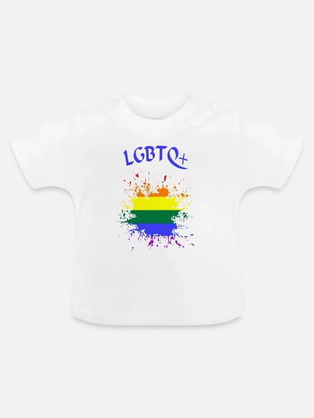 LGBTQ Splash - Baby Bio-T-Shirt mit Rundhals - Weiß