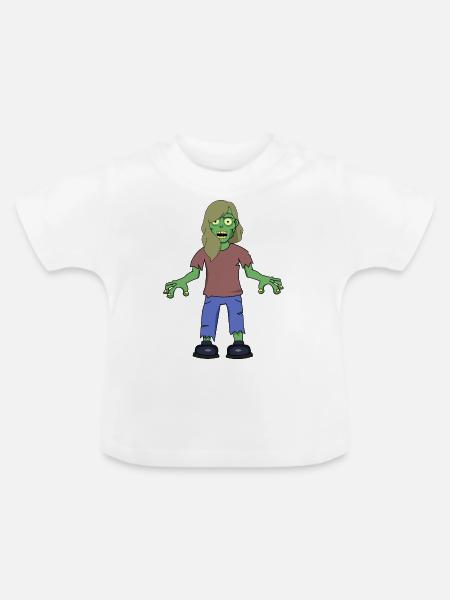 Zombie Mädchen - Baby Bio-T-Shirt mit Rundhals - Weiß