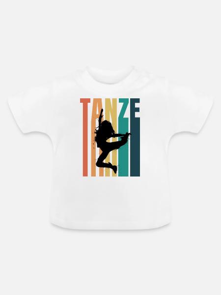 Dancing Dance Music - Baby Bio-T-Shirt mit Rundhals - Weiß