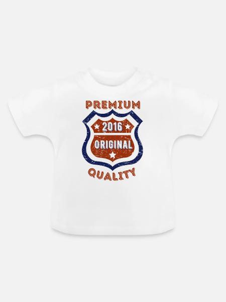 Premium-Qualität 2016 - Baby Bio-T-Shirt mit Rundhals - Weiß