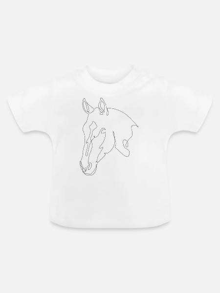 Pferdekopf Flarouge - Baby Bio-T-Shirt mit Rundhals - Weiß