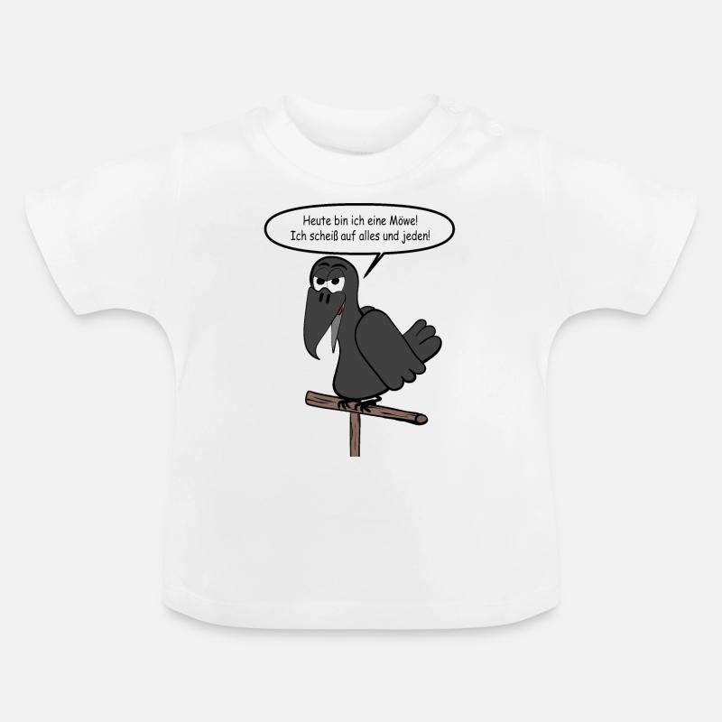 Heute bin ich eine Möwe - Baby Bio-T-Shirt mit Rundhals - Weiß