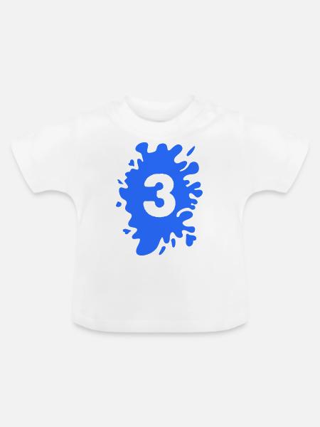 Klecks 3 - Baby Bio-T-Shirt mit Rundhals - Weiß