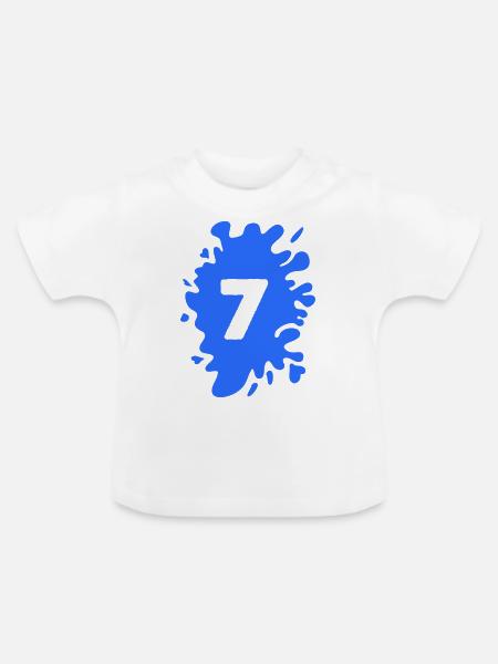 klecks 7 - Baby Bio-T-Shirt mit Rundhals - Weiß