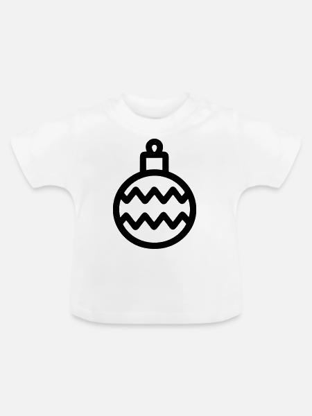 Weihnachtskugel - Baby Bio-T-Shirt mit Rundhals - Weiß