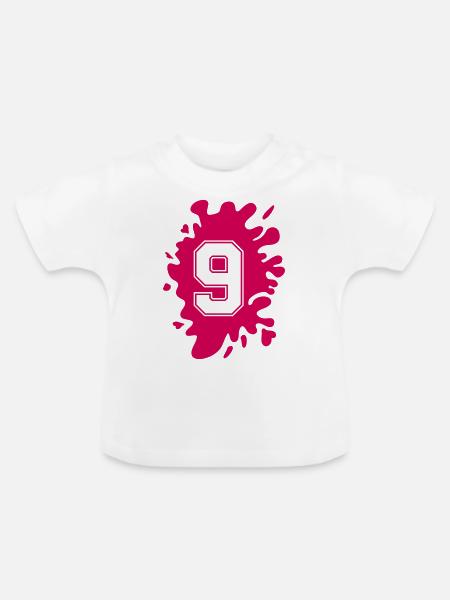 klecks 9 - Baby Bio-T-Shirt mit Rundhals - Weiß
