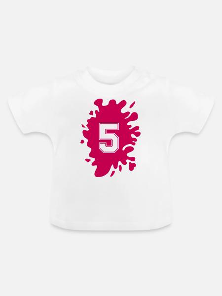 Klecks 5 - Baby Bio-T-Shirt mit Rundhals - Weiß