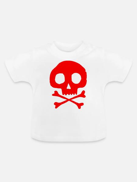 Schädel und Knochen - Baby Bio-T-Shirt mit Rundhals - Weiß