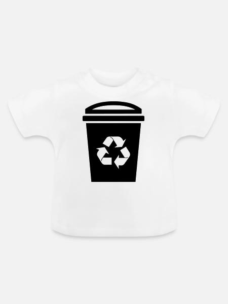 Mülltonne - Baby Bio-T-Shirt mit Rundhals - Weiß