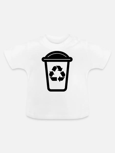 Mülltonne - Baby Bio-T-Shirt mit Rundhals - Weiß