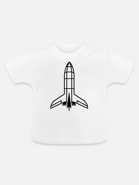 Rakete - Baby Bio-T-Shirt mit Rundhals - Weiß