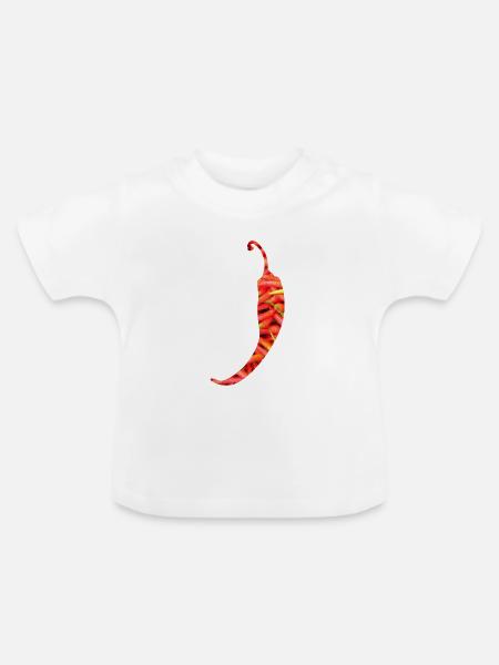 Chilischote - Baby Bio-T-Shirt mit Rundhals - Weiß