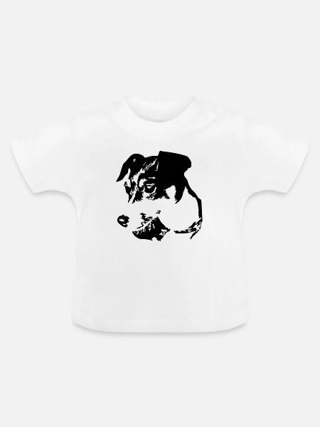 Jack Russell Terrier Kopf - Baby Bio-T-Shirt mit Rundhals - Weiß
